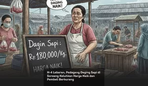 H-4 Lebaran, Pedagang Daging Sapi di Soreang Keluhkan Harga Naik dan Pembeli Berkurang