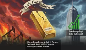 Harga Emas Dunia Anjlok 11 Persen, Terburuk Sejak 1983 di Tengah Perang AS-Israel vs Iran