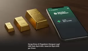 Harga Emas di Pegadaian Menguat Lagi! UBS Naik Rp13.000, Galeri24 Rp12.000 per Gram