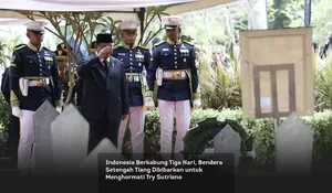 Indonesia Berkabung Tiga Hari, Bendera Setengah Tiang Dikibarkan untuk Menghormati Try Sutrisno