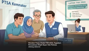Menaker Tinjau Posko THR 2026, Tegaskan Perusahaan Wajib Bayar Hak Pekerja Jelang Lebaran