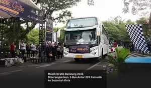 Mudik Gratis Bandung 2026 Diberangkatkan, 5 Bus Antar 259 Pemudik ke Sejumlah Kota