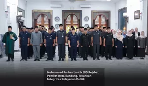 Muhammad Farhan Lantik 100 Pejabat Pemkot Kota Bandung, Tekankan Integritas Pelayanan Publik