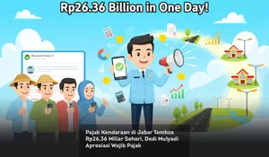 Pajak Kendaraan di Jabar Tembus Rp26,36 Miliar Sehari, Dedi Mulyadi Apresiasi Wajib Pajak