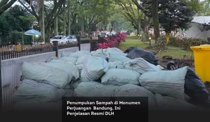 Penumpukan Sampah di Monumen Perjuangan  Bandung, Ini Penjelasan Resmi DLH