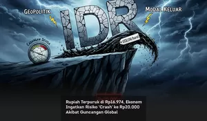 Rupiah Terpuruk di Rp16.974, Ekonom Ingatkan Risiko 'Crash' ke Rp20.000 Akibat Guncangan Global