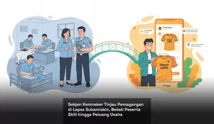 Sekjen Kemnaker Tinjau Pemagangan di Lapas Sukamiskin, Bekali Peserta Skill hingga Peluang Usaha
