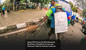 Siaga 926 Personel! DLH Bandung Bersihkan 5 Masjid Prioritas dan Kawasan Takbiran Sambut Lebaran