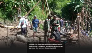 Tingkatkan akses dan konektivitas desa kodim 0611/Garut tuntaskan pembangunan jembatan gantung dan Aramco di sejumlah titik