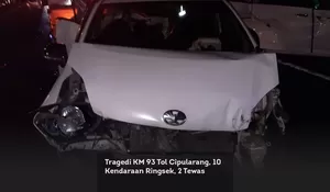 Tragedi KM 93 Tol Cipularang, 10 Kendaraan Ringsek, 2 Tewas