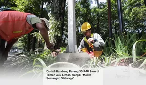 Dishub Bandung Pasang 30 PJU Baru di Taman Lalu Lintas, Warga: "Makin Semangat Olahraga"
