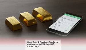 Harga Emas di Pegadaian Stabil Awal April: Antam Rp2,972 Juta, UBS Rp2,885 Juta