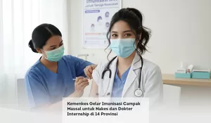Kemenkes Gelar Imunisasi Campak Massal untuk Nakes dan Dokter Internship di 14 Provinsi