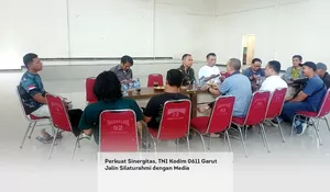 Perkuat Sinergitas, TNI Kodim 0611 Garut Jalin Silaturahmi dengan Media