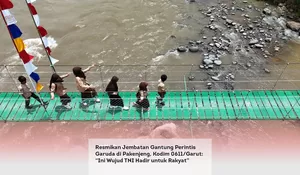 Resmikan Jembatan Gantung Perintis Garuda di Pakenjeng, Kodim 0611/Garut: “Ini Wujud TNI Hadir untuk Rakyat”