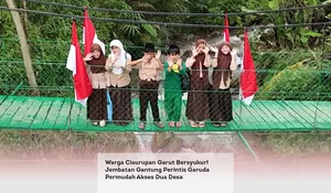 Warga Cisurupan Garut Bersyukur! Jembatan Gantung Perintis Garuda Permudah Akses Dua Desa