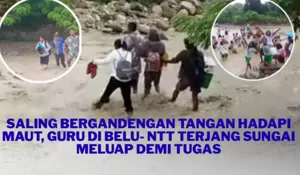Bertaruh Nyawa Demi Ilmu: Guru dan Siswa SDK Laninis Belu Terjang Luapan Sungai