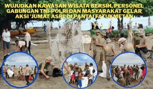 Jumat "ASRI" Brimob dan Polres Belu Sulap Pantai Fatukmetan Jadi Bersih dan nyaman