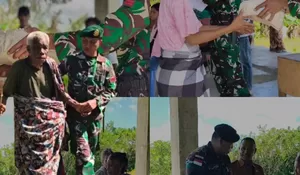 Momentum Paskah, Satgas Pamtas Yonarmed 12 Salurkan Sembako Door-to-Door di Perbatasan Belu