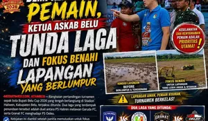 Demi Kenyamanan Pemain, Ketua Askab Belu Tunda Laga Bupati Cup dan Fokus Benahi Lapangan yang Berlumpur
