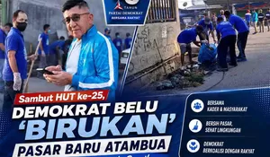 Sambut HUT Ke-25, DPC Demokrat Belu Gelar Aksi Bersih-Bersih di Pasar Baru Atambua