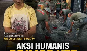 Wujudkan Program 'Asri', Personel Batalyon A Pelopor Satuan Brimob NTT Bedah Fasilitas Katedral Atambua