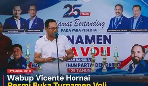 Buka Turnamen Voli HUT Demokrat Belu, Wabup Vicente Tekankan Sportivitas dan Keakraban