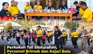 Perkokoh Sinergitas di Perbatasan, Brimob Batalyon A Pelopor dan Kejari Belu Gelar Senam Bersama