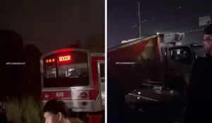 Mobil Boks Tertemper Commuter Line di Bojonggede, Lalu Lintas KRL Bogor-Jakarta Sempat Terganggu