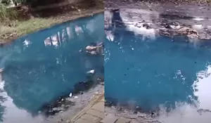 Air Kali Rawalumbu Bekasi Mendadak Berubah Jadi Biru Terang, Warga Khawatir Pencemaran