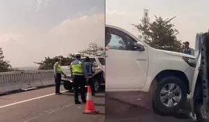 Kecelakaan Beruntun di Tol Layang MBZ Km 38 Bekasi, Satu Mobil Ringsek dan Terguling