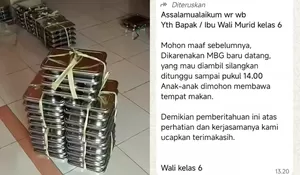 Viral Unggahan Wali Murid SD di Gresik, SPPG Telat Antar MBG ke Sekolah Usai Lebaran