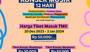 Yuk Habiskan Libur Natal dan Tahun Baru 2024 di TMII, Ada Konser, Festival Kuliner, Hingga Stand Up Comedy Loh, Cek Info Tiketnya Di Sini!