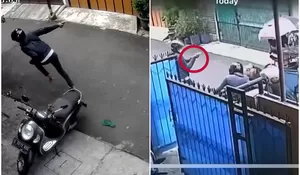 Viral di Medsos, Beredar Video Rekaman CCTV Polisi Baku Tembak dengan Pelaku Curanmor di Cengkareng