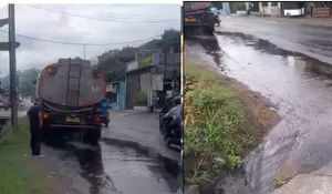Video Cairan Kimia di Jalan Raya Nasional Padalarang Diduga Terbuang ke Selokan Beredar di Media Sosial