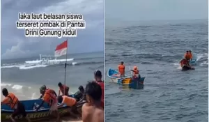 Ini Daftar Korban Terseret Ombak di Pantai Drini, 9 Orang Selamat Dilarikan ke Rumah Sakit