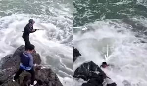 Terekam Kamera, Video Detik-detik Dua Pemancing Hilang Terseret Ombak di Pantai Cikeueus Sukabumi 