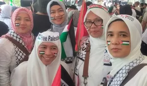 Lurah Mekarjaya Ikuti Aksi Damai Bela Palestina di Depok, Dukung Kemerdekaan Bangsa Palestina 
