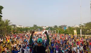 Lomba Senam Piala Walikota Yamaha Gear 125 di Alun Alun Depok Semarak dan Hadiah Melimpah