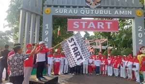 Intip Keseruannya! 2.500 Peserta Banjiri Jalan Sehat Surau Qutubul Amin Depok