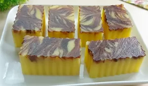 Gak Tau Tape Singkong Diolah Gimana? Coba Nih Resep Sederhana Puding Marmer Tape Singkong yang Manis dan Super Lembut!