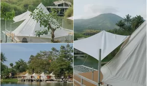 Syahdunya Glamping Pinggir Danau dengan Panorama Gunung Guntur, Cocok Jadi Liburan Long Weekend!