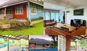 Villa Puncak Kapasitas Hingga 40 Orang yang Memiliki Ruang Tamu dan Halaman Super Luas!