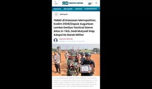 Dua Tahun Berturut Turut Raih Juara LKJ TMMD, Radar Depok dan Kodim 0508/Depok Kembali Catatkan Prestasi di Kancah Nasional