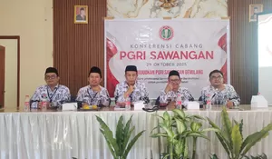 Beben Mukbar Jabat Ketua PGRI Sawangan, Komitmen Tingkatkan Profesionalisme Guru