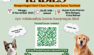 Ikuti Peringatan HCPSN 2023 Kota Bekasi, Ada Vaksin Gratis buat Hewan Peliharaan Kamu!