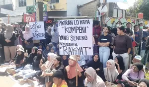 Akses Jalan Perbatasan Bogor - Tangsel Ditutup BRIN, Puluhan Warga Gunungsindur Gelar Aksi Demo