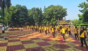 Jaga Kebugaran Anggota, Polres Purwakarta Gelar Jumat Sehat Olahraga Bersama