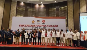 Partai Gerindra, Partai Nasdem dan PKS Karawang Gelar Deklarasi Partai Koalisi Calon Bupati dan Wakil Bupati Karawang 2024-2029