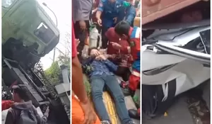 Kronologi Truk Kontainer Timpa Mobil Hingga Ringsek di Kamal Muara, Polisi: Tidak Ada Korban Jiwa